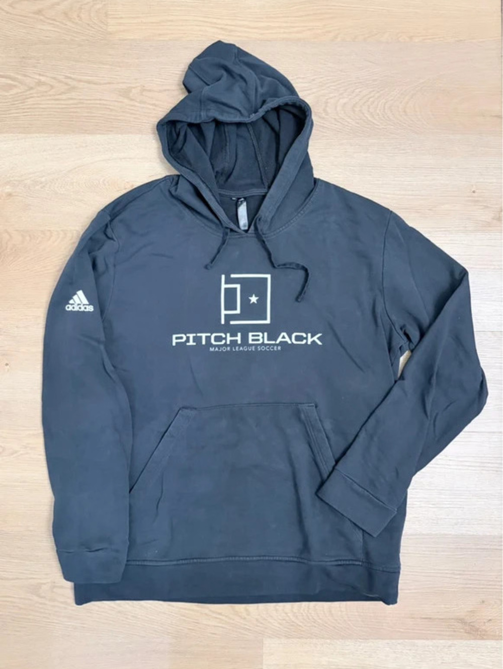 Adidas Pitch Black Major League Soccer Men’s Hoodie, Black, Size XL